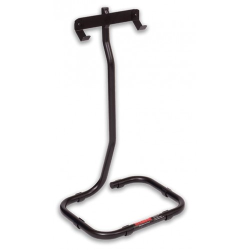 Floor mounted tubular chair stand for 300 range Evac Chairs. Black